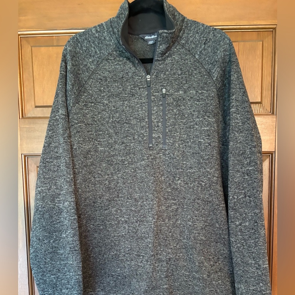 Eddie Bauer Gray Quarter-Zip Pullover L